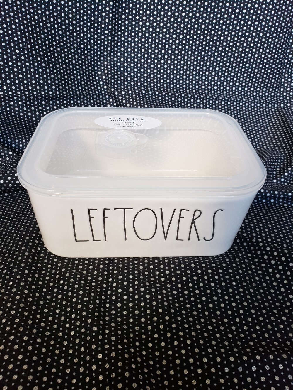 Rae Dunn Leftovers Food Container Ceramic NEW